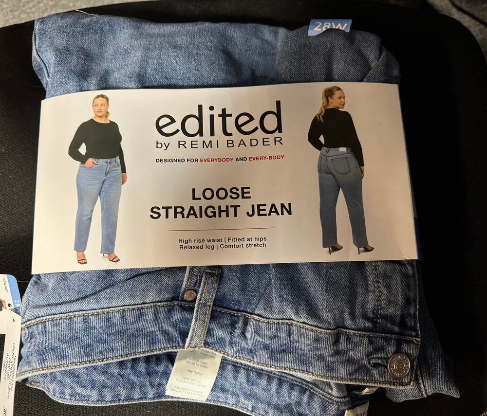 NWT Ladies Plus edited by Remi Bader Loose Straight Jeans - 28W - Picture 1 of 2